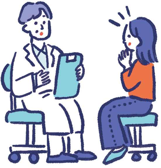 診察を受ける人のイラスト