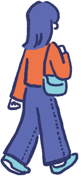 病院へ向かう人のイラスト